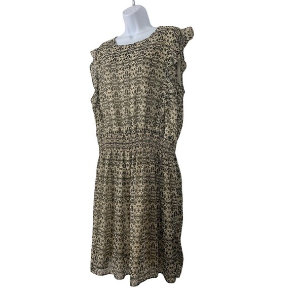 Mossimo Ruffled Short Sleeve Patterned Dress Elastic Waist Keyhole Back XXL - Picture 4 of 10